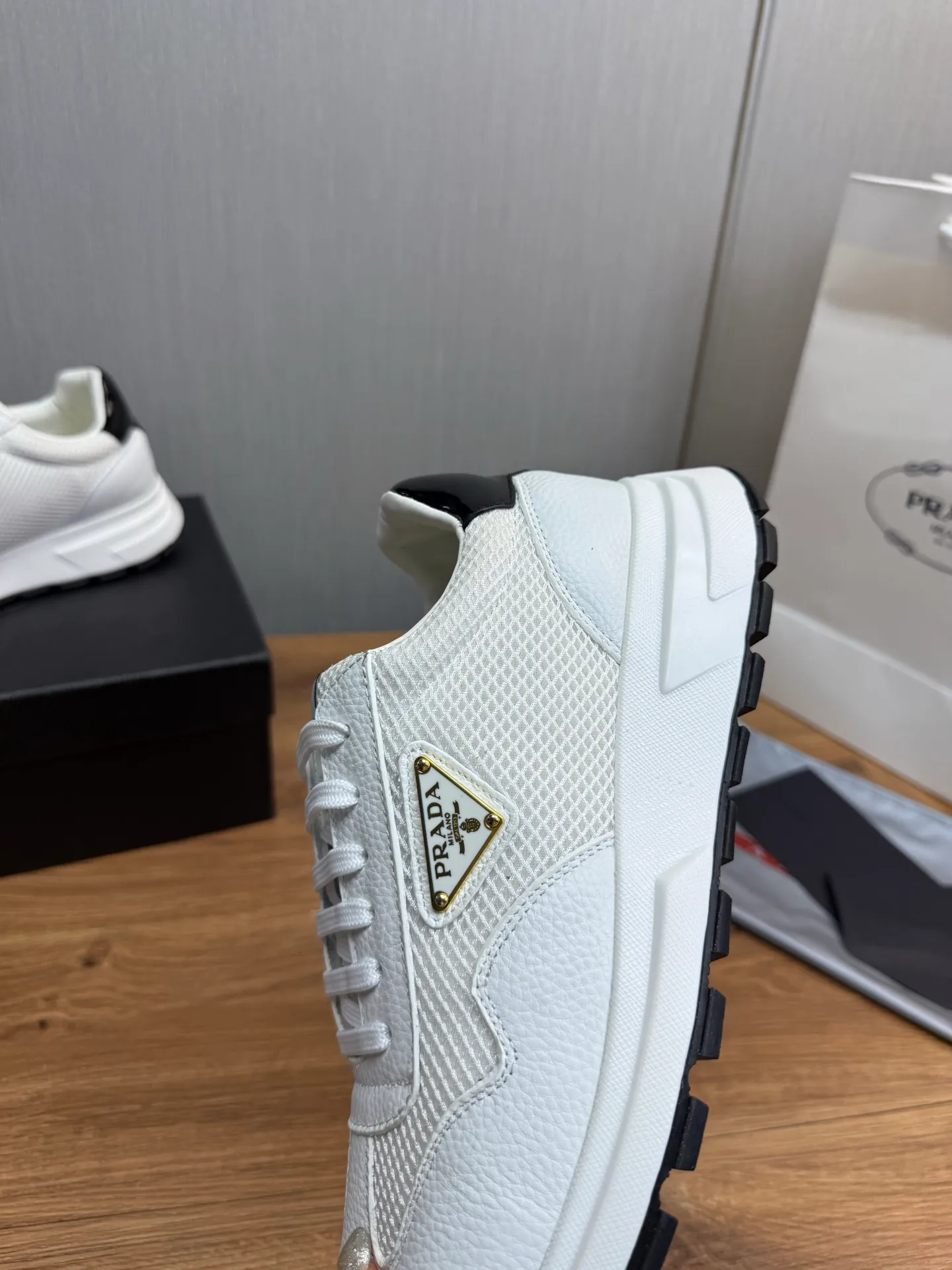 Men's shoes 💰780💰 [PRADA] Men's shoes are popular in the counter, official website synchronization, 1 high-quality shipment ✔️Original cowhide stitching breathable mesh + cowhide lining, 1🆚1 replica, original original bottom, 38-45 (38.45 custom-made, non-refundable)